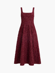 French Connection Milenda Jacquard Midi Dress Cherry