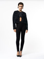 French Connection Monet Sequin Tie Cardi Black