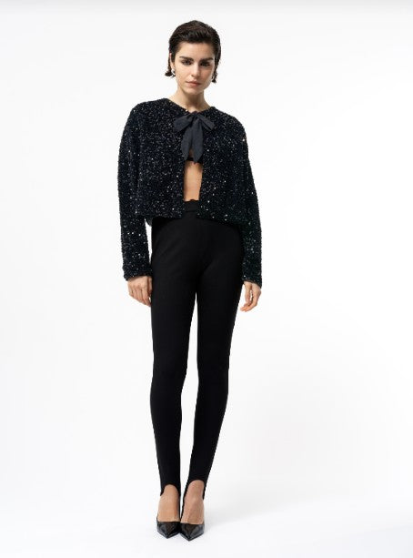 French Connection Monet Sequin Tie Cardi Black