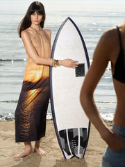 French Connection Summer Ennis Eco Satin Chain Halterneck Dress