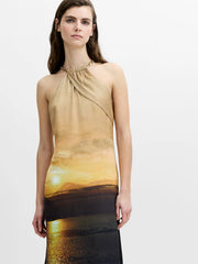 French Connection Summer Ennis Eco Satin Chain Halterneck Dress