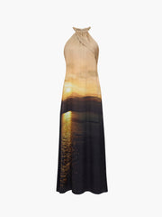 French Connection Summer Ennis Eco Satin Chain Halterneck Dress