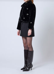 French Connection Theresa Faux Fur Coat Black