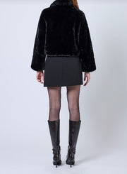French Connection Theresa Faux Fur Coat Black