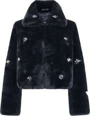 French Connection Theresa Faux Fur Coat Black