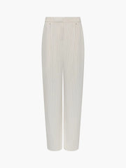 French Connection Vinnie Pinstripe Wide Leg Trouser Cream/Black