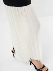 French Connection Zion Pleated Skirt Dress Black/Cream