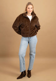 Fynch-Hatton Faux Fur Jacket Chocolate