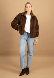 Fynch-Hatton Faux Fur Jacket Chocolate