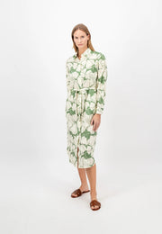 Fynch Hatton Flower Print Shirt Dress Green
