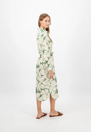 Fynch Hatton Flower Print Shirt Dress Green