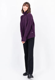 Fynch-Hatton Roll Neck Knit Sweater Plum