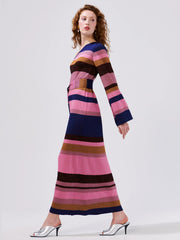 Hayley Menzies Shimmer Stripe One Sleeve Maxi Dress