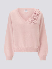 Hayley Menzies Alma Alpaca Crochet Flower Jumper Pink