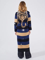 Hayley Menzies Tiger Stripe Cotton Jacquard Duster Navy