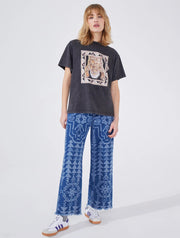 Hayley Menzies Lotus Tiger Printed Tee Grey