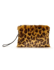 Helen Moore Clutch Bag With Wrist Strap Leopard Print