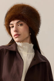 Helen Moore Faux Fur Pillbox Hat Mahogany