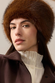 Helen Moore Faux Fur Pillbox Hat Mahogany