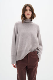 InWear Kaxy Knit High Neck Pullover Sandy Grey