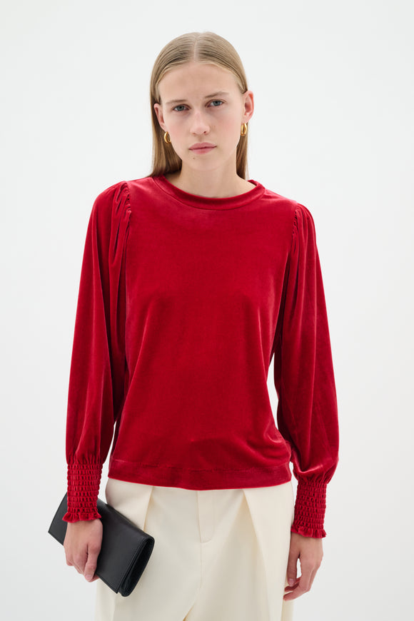 InWear Oriella Velvet Blouse Red