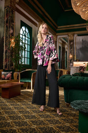 Joseph Ribkoff Wide Leg Chiffon Pants Black