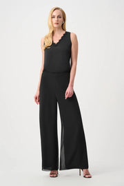 Joseph Ribkoff Wide Leg Chiffon Pants Black