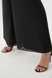Joseph Ribkoff Wide Leg Chiffon Pants Black