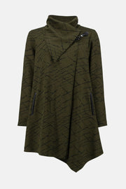 Joseph Ribkoff Overlap Collar Coat Olive/Black