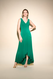 Joseph Ribkoff Ruched Bodice True Emerald Dress