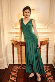 Joseph Ribkoff Ruched Bodice True Emerald Dress