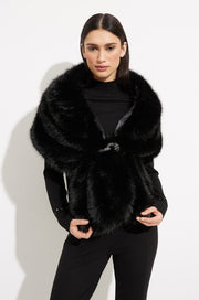 Joseph Ribkoff Faux Fur Cover Up Black