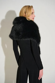 Joseph Ribkoff Faux Fur Cover Up Black