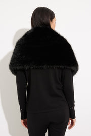 Joseph Ribkoff Faux Fur Cover Up Black