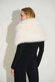 Joseph Ribkoff Faux Fur Cover Up Vanilla