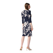 Joseph Ribkoff Floral Print Wrap Dress Midnight Blue/Beige