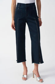 Joseph Ribkof High Waist Cropped Dark Denim Jeans