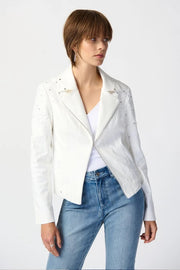 Studded/Lace Detail Jacket Vanilla
