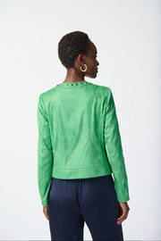 Faux Leather Studded Jacket Island Green
