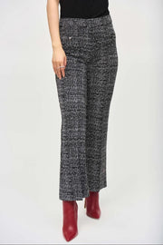 Joseph Ribkoff Knit Flared Trousers Black/Off-white