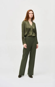 Joseph Ribkoff Satin Blouse Iguana Khaki