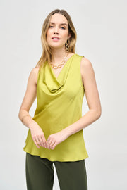 Joseph Ribkoff Satin Sleeveless Top Wasabi