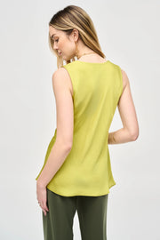 Joseph Ribkoff Satin Sleeveless Top Wasabi