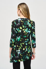 Joseph Ribkoff Silky Knit Abstract Print Tunic Black Multi