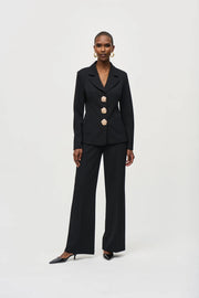 Joseph Ribkoff Blazer With Oversized Gold Buttons Black