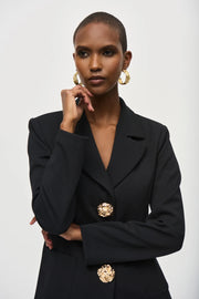 Joseph Ribkoff Blazer With Oversized Gold Buttons Black