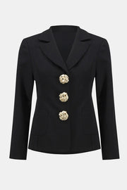 Joseph Ribkoff Blazer With Oversized Gold Buttons Black