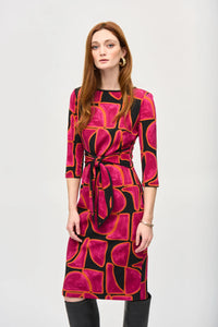 Joseph Ribkoff Abstract Print Dress Black Multi