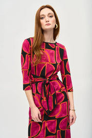 Joseph Ribkoff Abstract Print Dress Black Multi