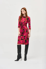 Joseph Ribkoff Abstract Print Dress Black Multi